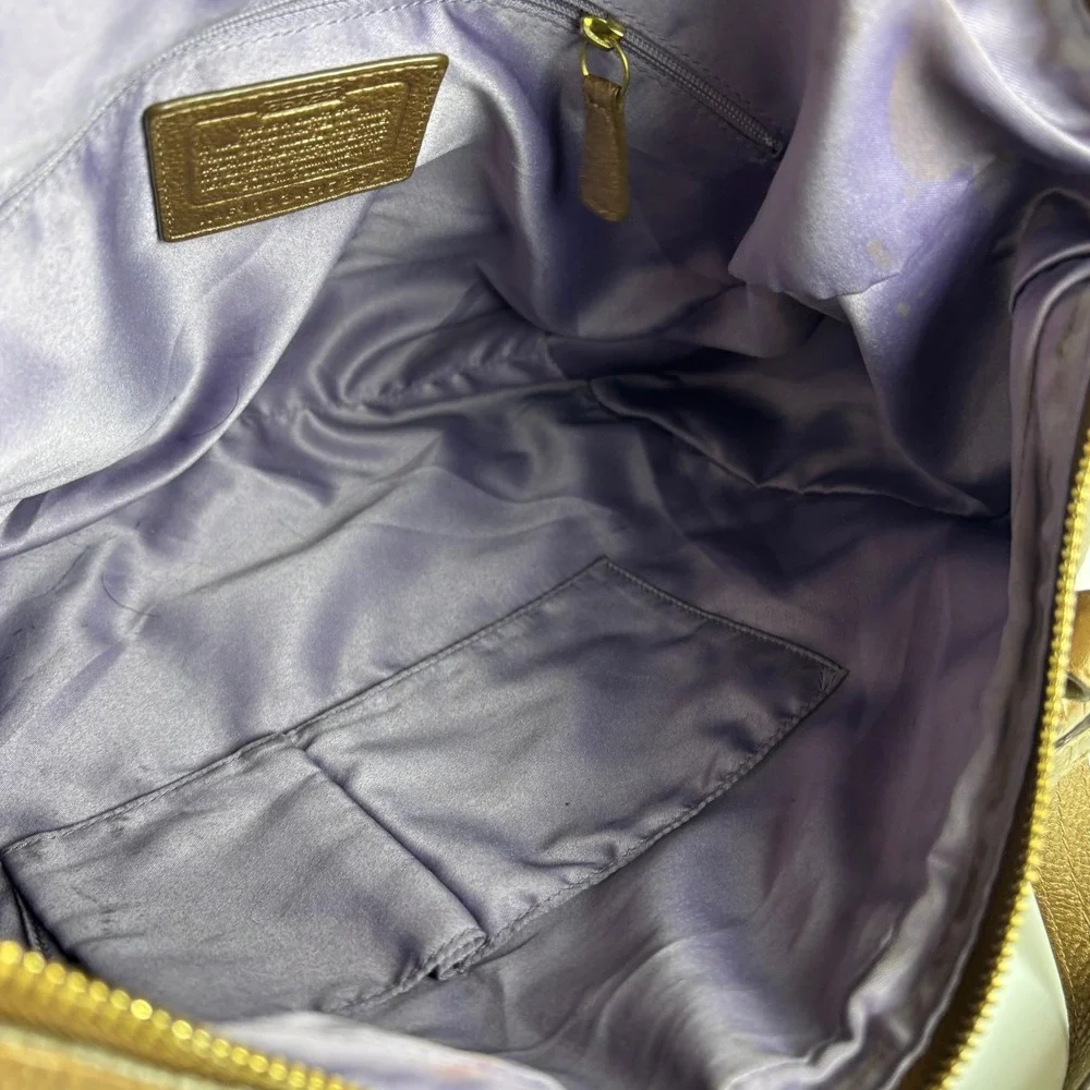 Coach Alexandra Convertible Shoulder Bag Bronze Metallic Leather‎ Boho F17566